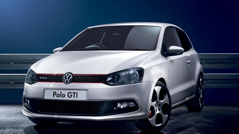 Silver Volkswagen Polo GTI.