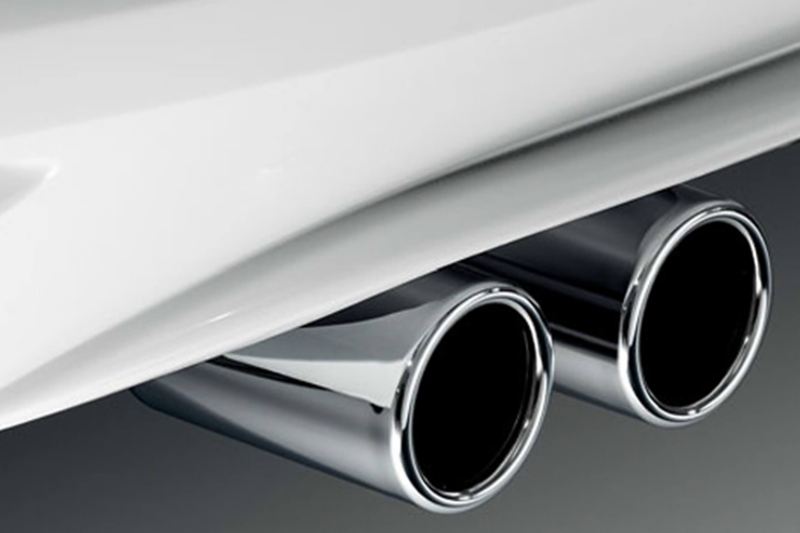 close-up of the exhaust tail pipes, Volkswagen Scirocco.