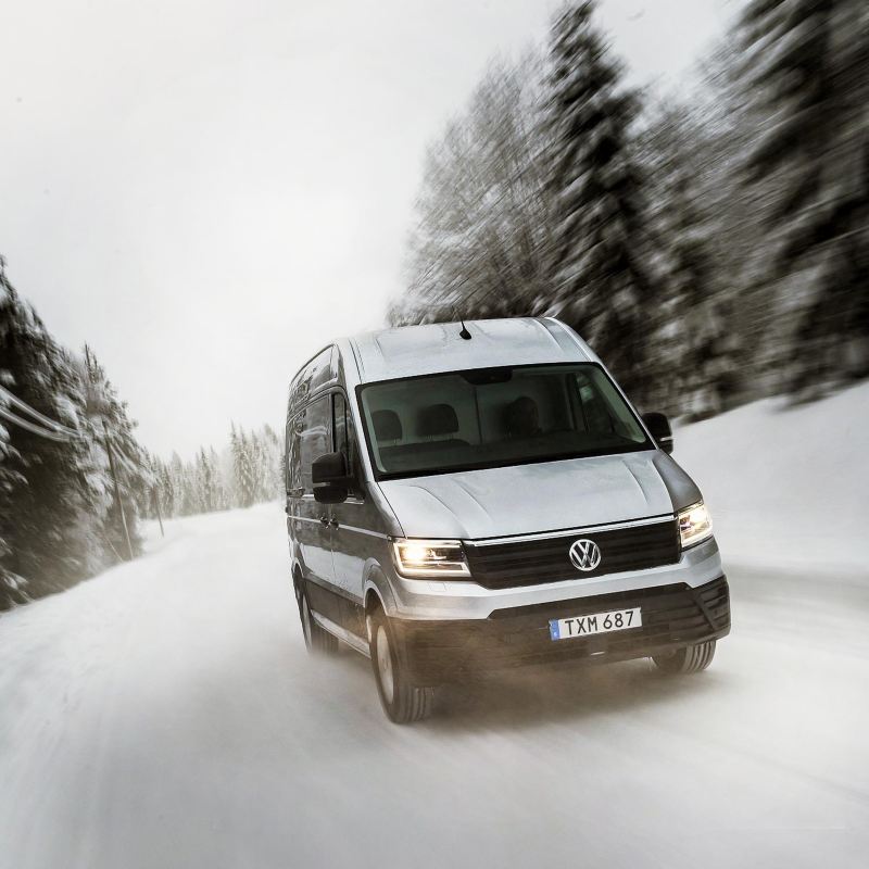 Volkswagen Crafter 4MOTION på vintervägar