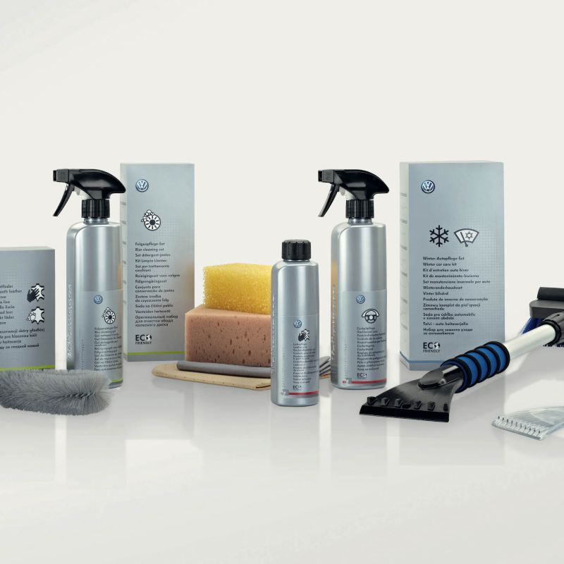 Produkty do czyszczenia i pielęgnacji marki Volkswagen.