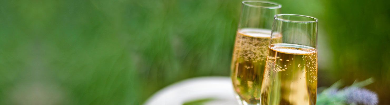 Champagne in glasses from Waitrose Cellar