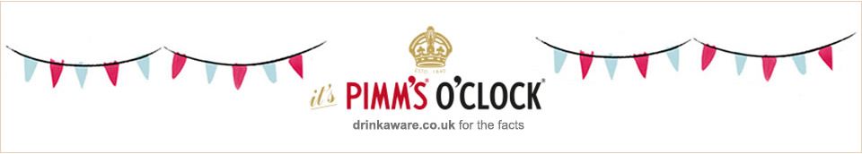Pimms logo and bunting
