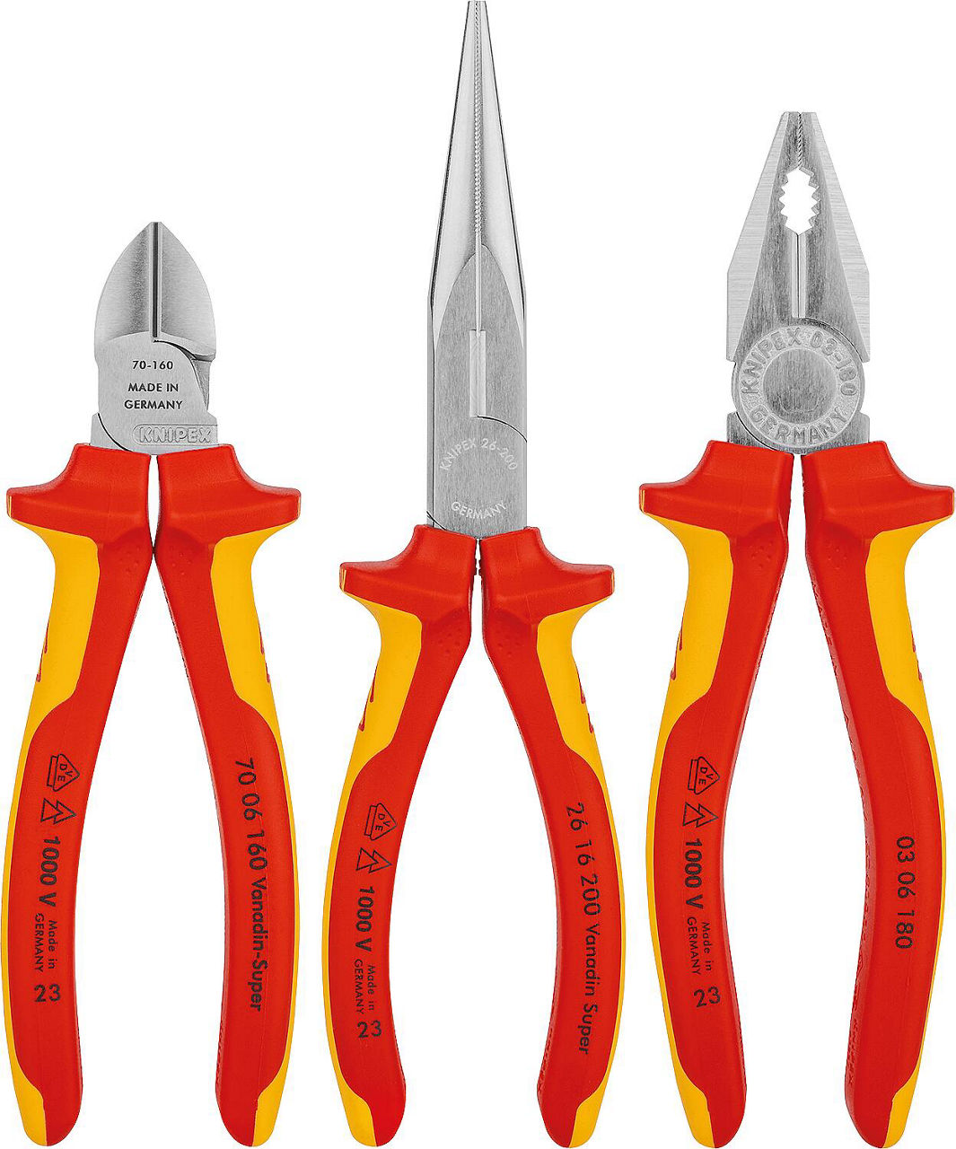 Aneinander vorbei oder die Annäherung Zangen-Set KNIPEX 3-tlg. bestehend aus Seitenschneider