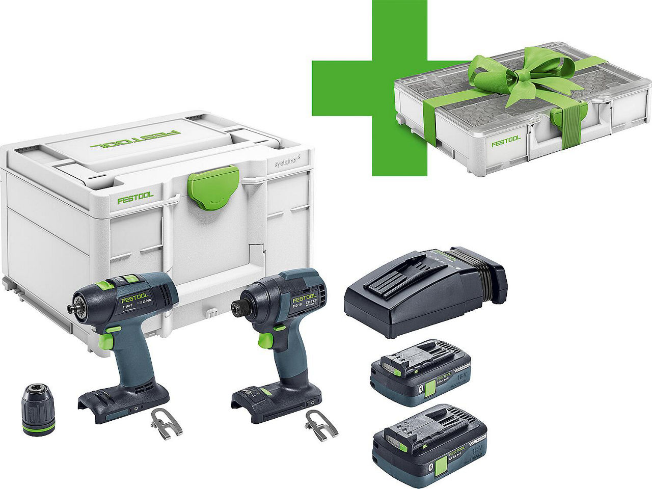Festool 18V cordless set 577431 Cons. of cordless drill driver cordless impact driver with 2x 4.0 Ah battery and charger incl. systainer WS