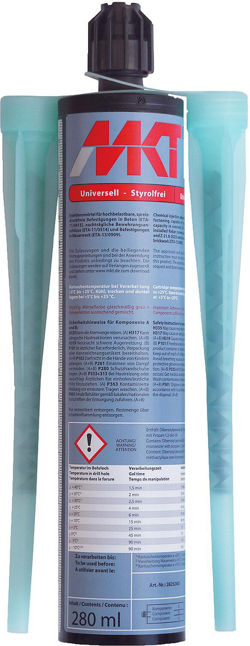 Produktbild von TOX Verbundmörtel Liquix Pro 1 – 280 Ml Kartusche Inkl. 2 Statikmischern (200 Mm) – Ideal Für Schnelle, Sichere Dübelbefestigungen Im Innen- Und Außenbereich