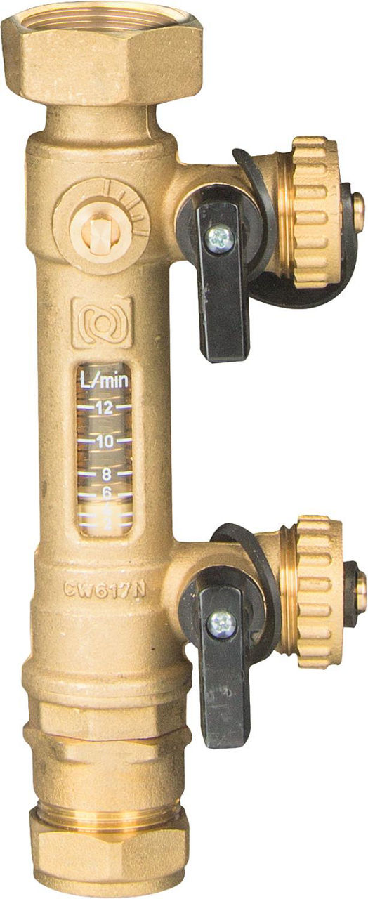 Kupfer Durchflussmesser DN15 DN20 Ausgleichsventil – Feder-Messing 1–3,5 Oder 2–8 L/min Für Solaranlage & Sanitär