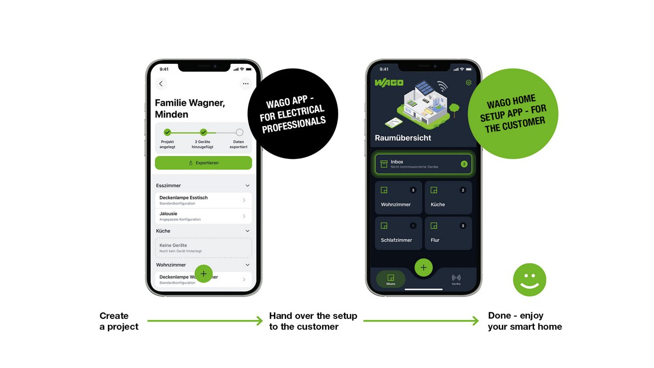 Setting up home automation – for electrical professionals via the WAGO® app