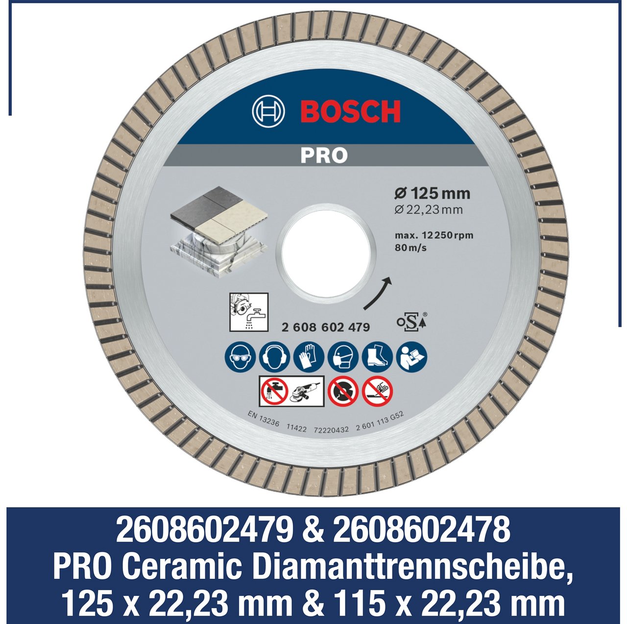 Pro Ceramic Diamanttrennscheibe 125 x 22,23 mm & 115 x 22,23 mm