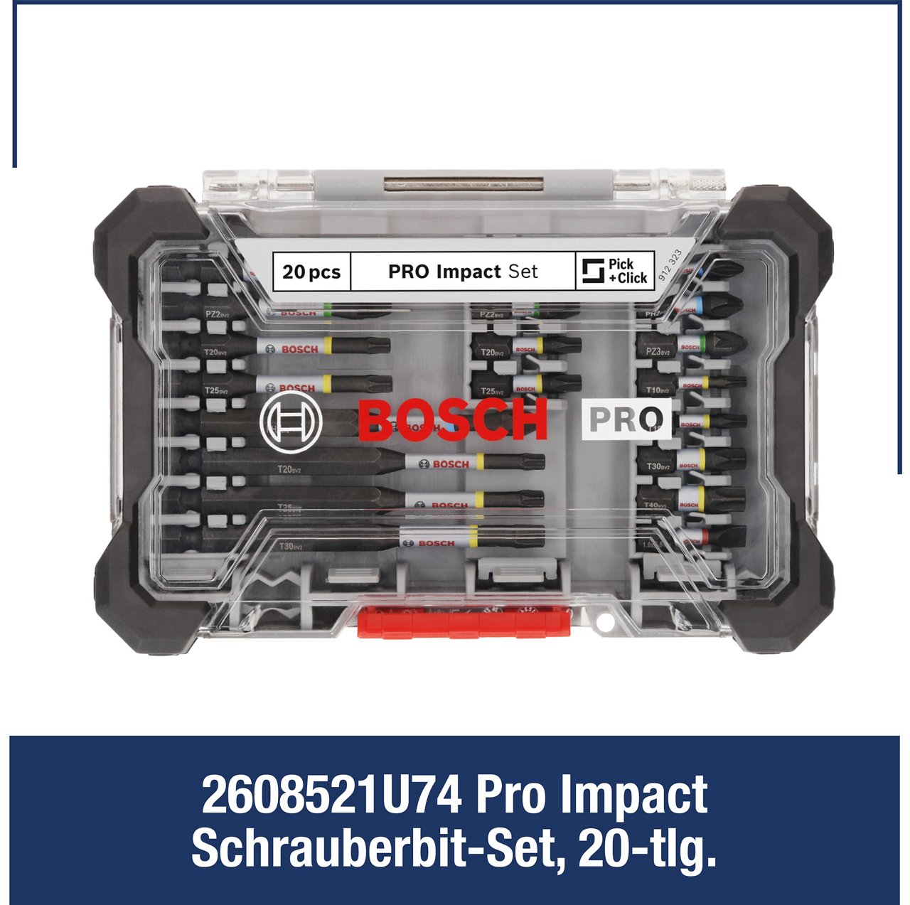 Pro Impact Screwdriver Bit Set, 20 pcs