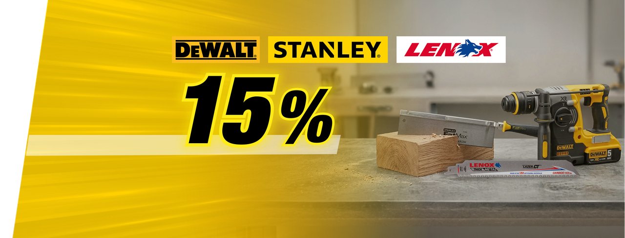 Tool-Upgrade: 15 % auf DeWalt, Lenox und Stanley, gültig bis 01.10.2026