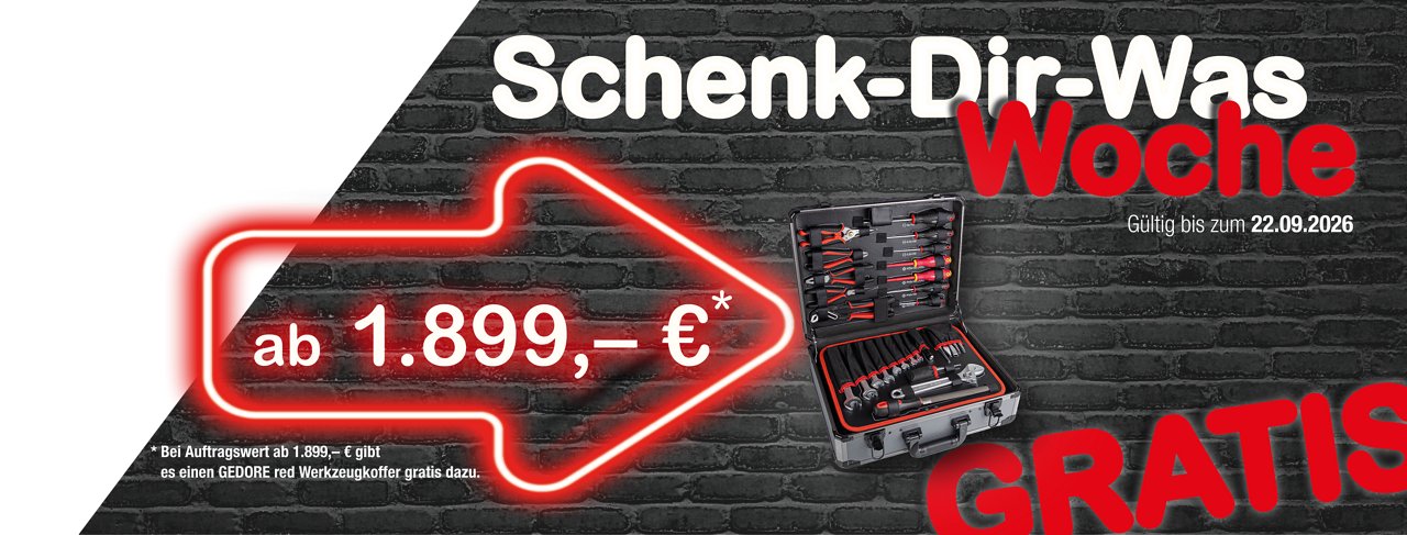 Beschenke Dich selbst mit einem Gratis Werkzeugkoffer ab 1.899 €, gültig bis 22.09.2026