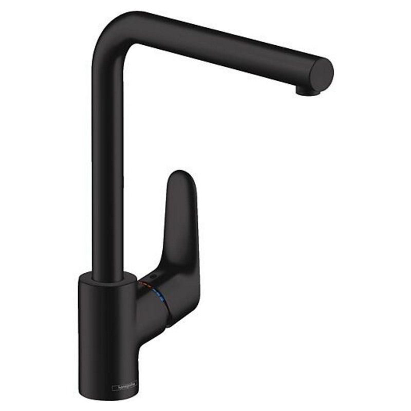 Mitigeur d’évier Hansgrohe Focus M41 à actionnement latéral 1jet noir mat
