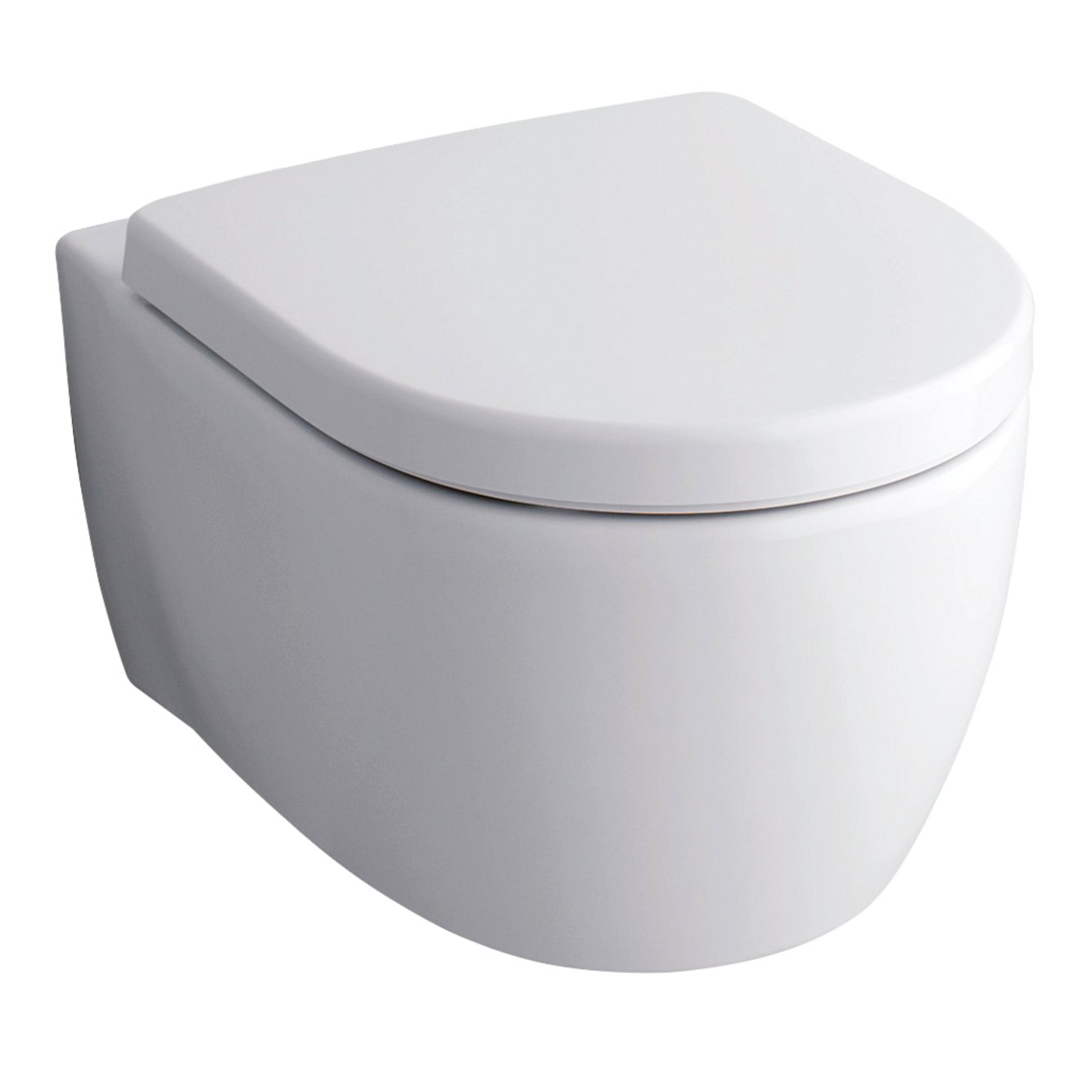 Wall-mounted washdown toilet Geberit iCon white, rimless with KeraTect