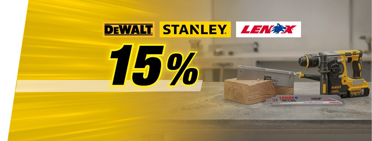 -20% sur les articles du Dewalt, Lenox et Stanley jusqu´au 01/10/2026