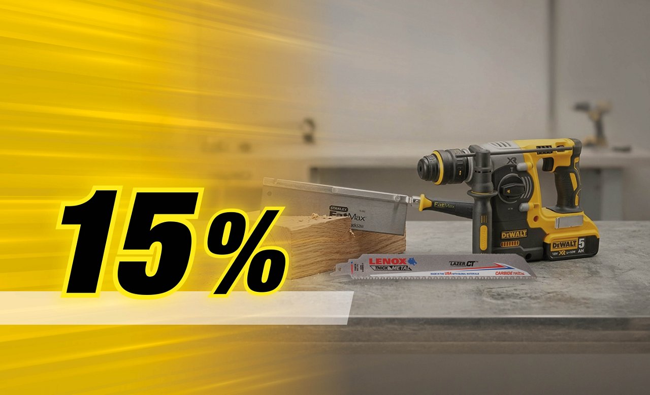 15% auf Produkte von Dewalt, Stanley und Lenox, gültig bis 01.10.2026