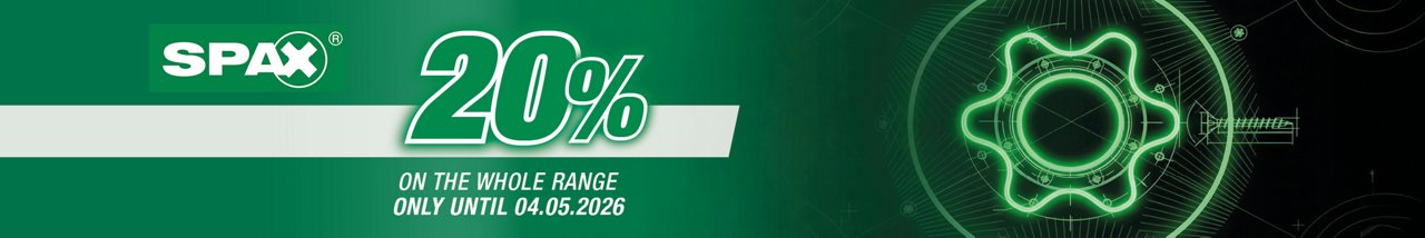 Spax 20% promotion valid until 04/05/2026