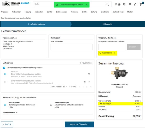 Encaisser les codes de réduction