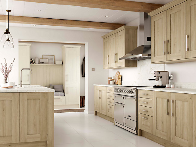 Wood Finish Kitchens Wooden Kitchen, Kitchen Wall Cabinets With Doors Wickes