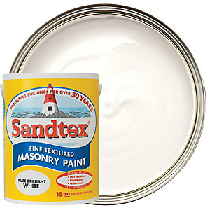 Sandtex Fine Textured Masonry Paint - Pure Brilliant White 5L