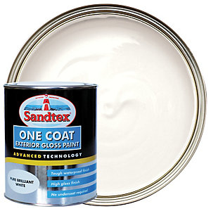 Sandtex One Coat Exterior Gloss Paint - Pure Brilliant White 750ml