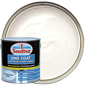 Sandtex One Coat Exterior Gloss Paint - Pure Brilliant White 2.5L