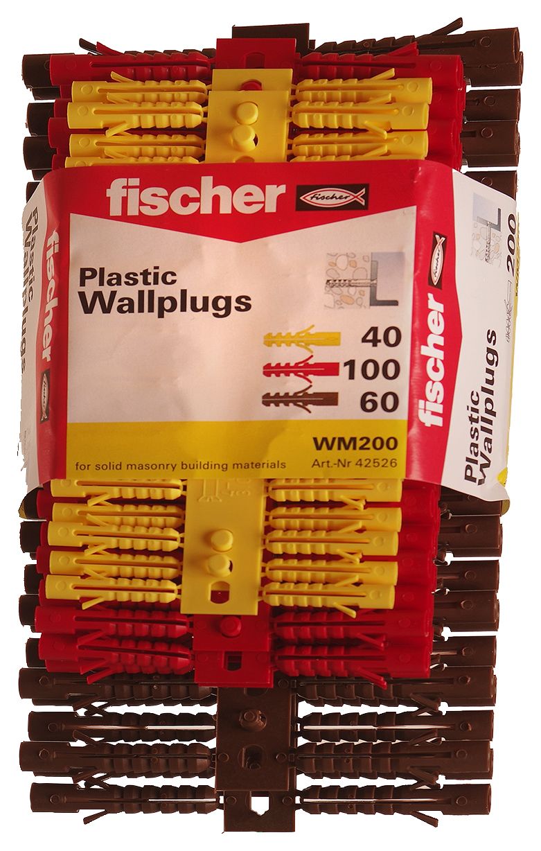Fischer Assorted Plastic Wall Plugs - 5  6 & 7mm Pack Of 200
