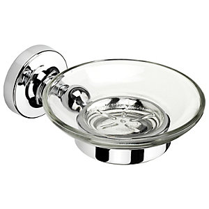 Croydex Worcester Flexi-Fix Bathroom Soap Dish & Holder - Chrome