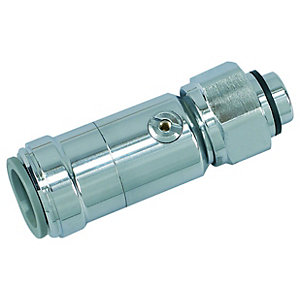 John Guest Speedfit Isolating Valve with Tap Connector Chrome 15mm