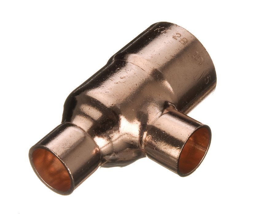 Primaflow Copper End Feed Reducing Tee - 22 X 15 X 22mm