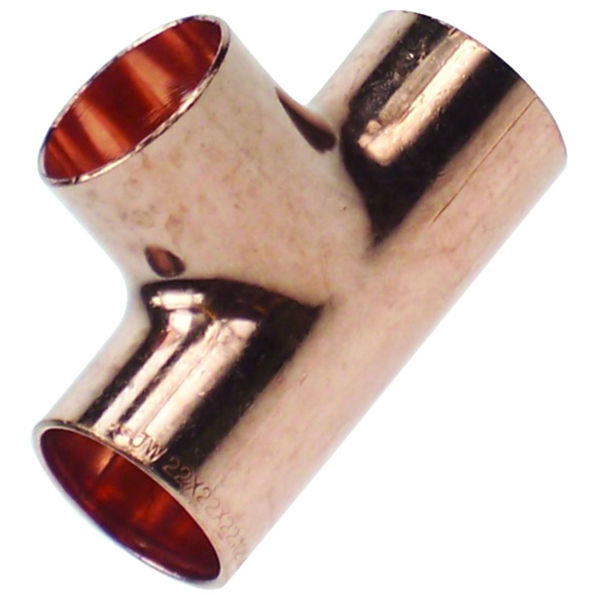 Primaflow Copper End Feed Equal Tee - 22mm Pack Of 2