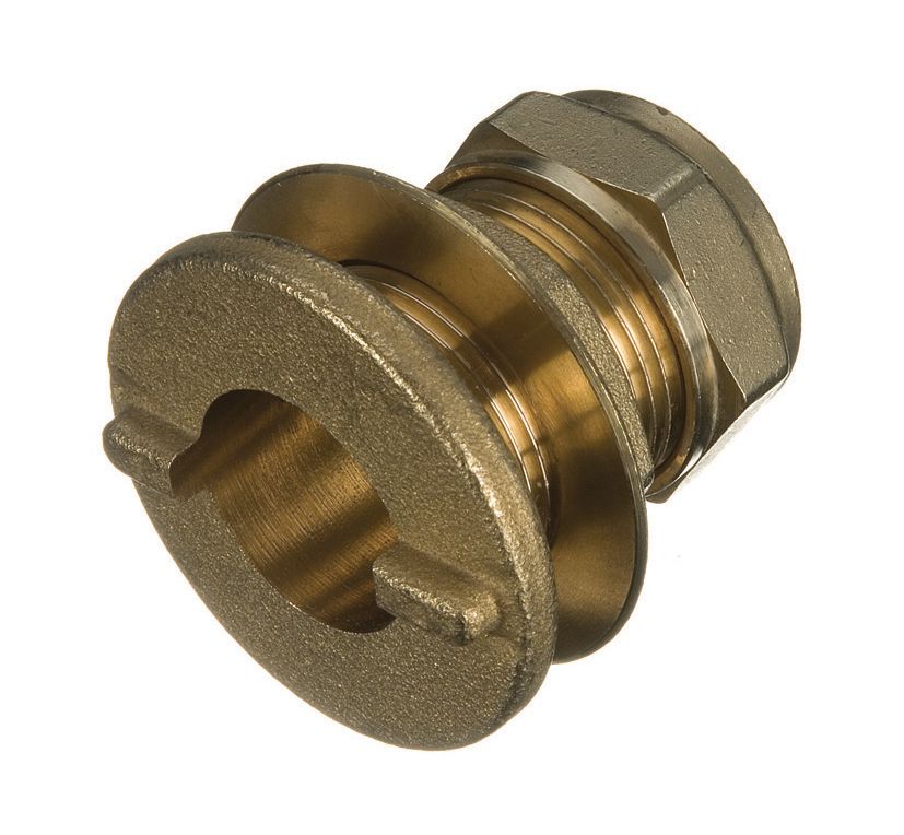 Primaflow Brass Compression Flang Tank Connector - 15mm