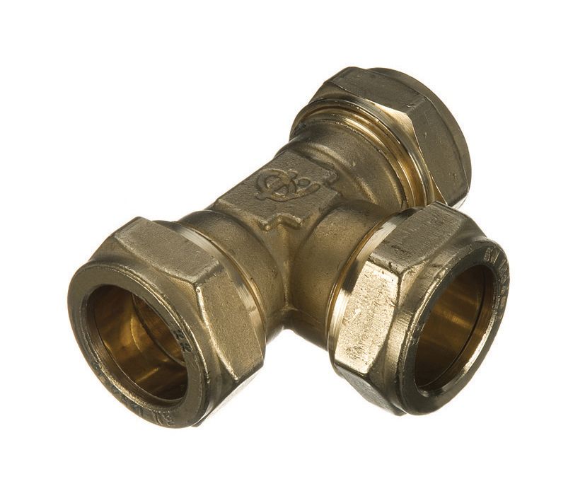 Primaflow Brass Microbore Compression Equal Tee - 8mm