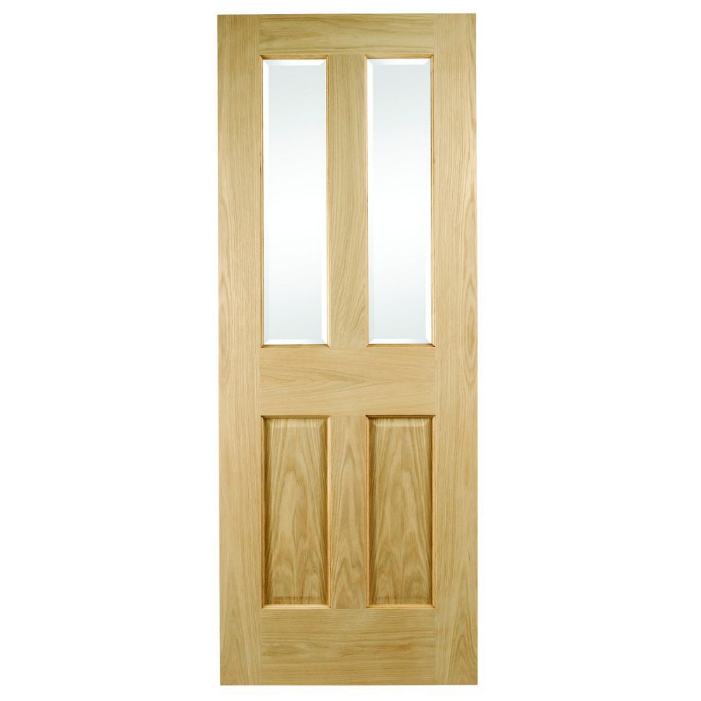 Wickes Cobham Glazed Oak Veneer 4 Panel Internal Door - 1981 x 762mm