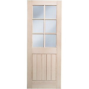 Wickes Geneva Glazed Oak Cottage 5 Panel Internal Door