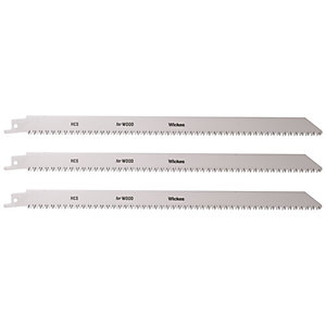 Wickes Reciprocating Saw Blades for Wood 300mm - Pack of 3