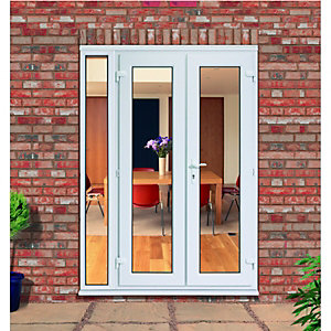 uPVC French Doors Outwards Opening with 300mm Side Panel