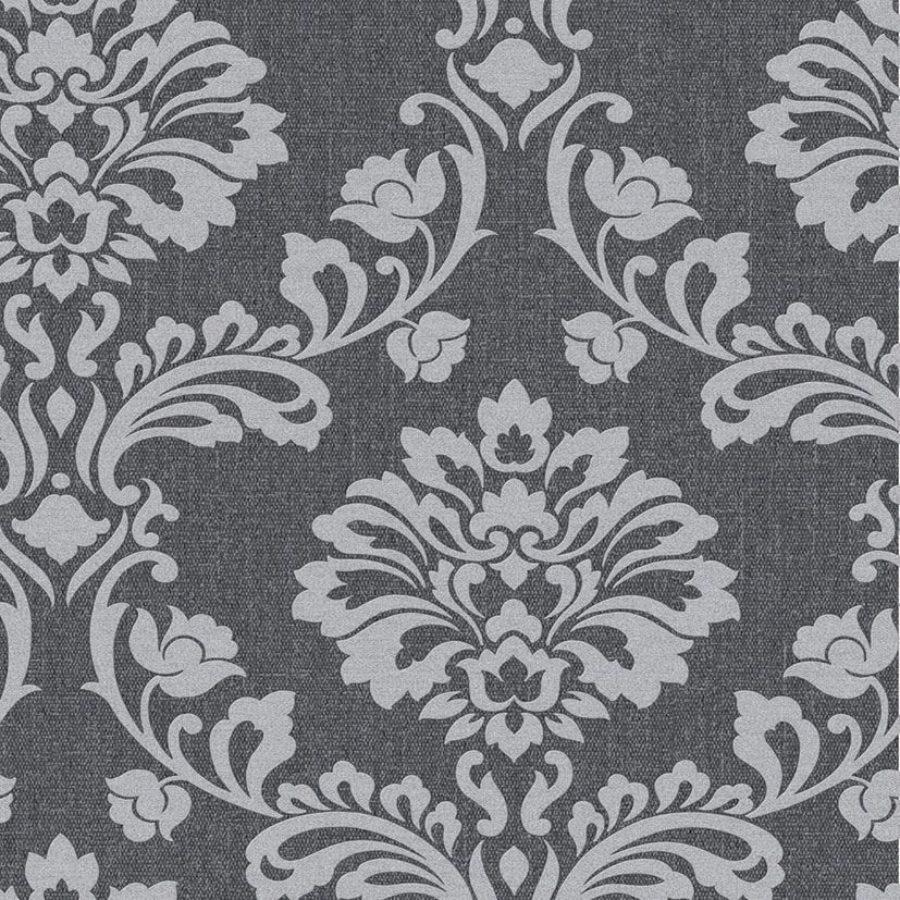 Superfresco Aurora Grey Damask Decorative Wallpaper - 10m