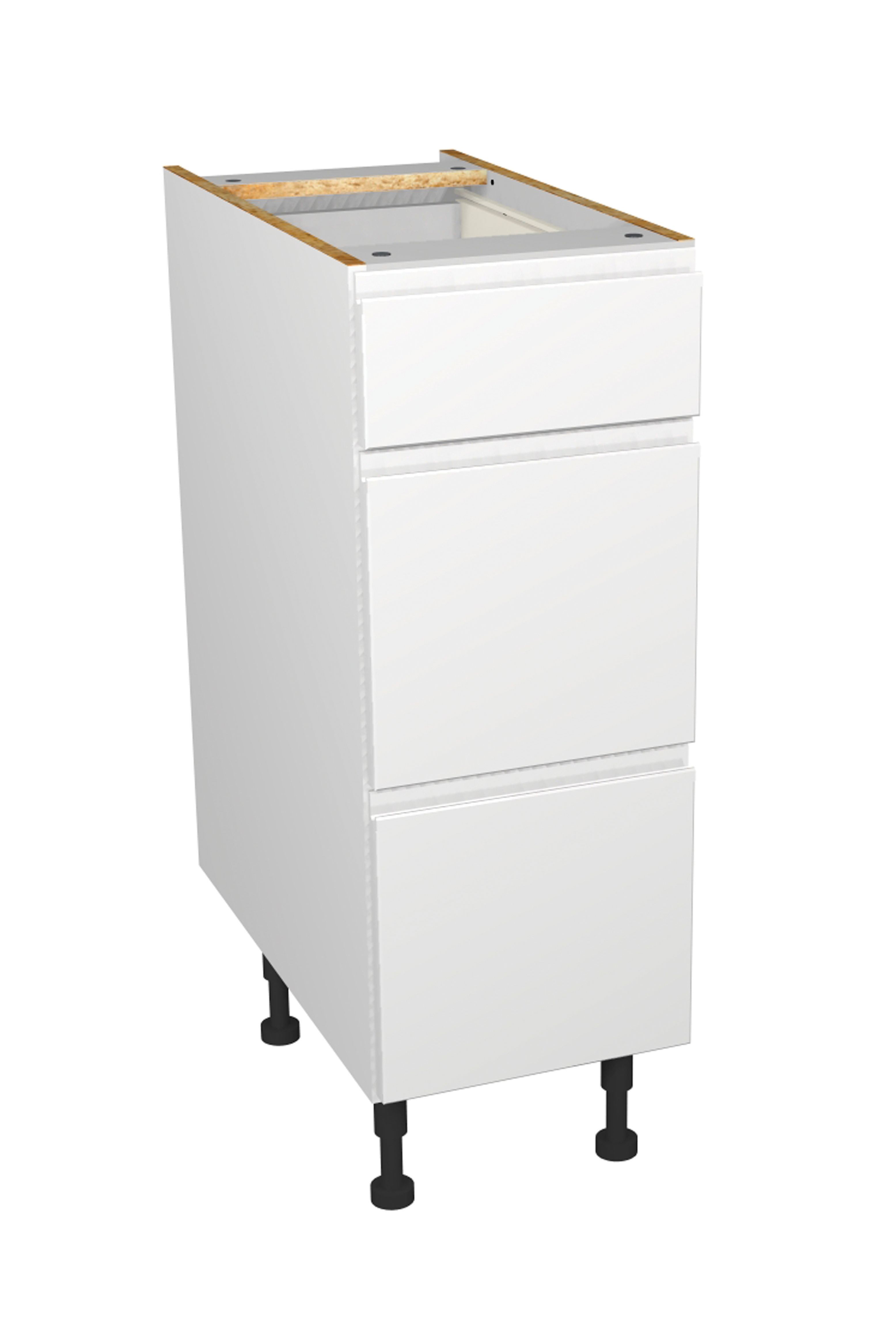 Wickes Madison White Gloss Handleless Drawer Unit - 300mm