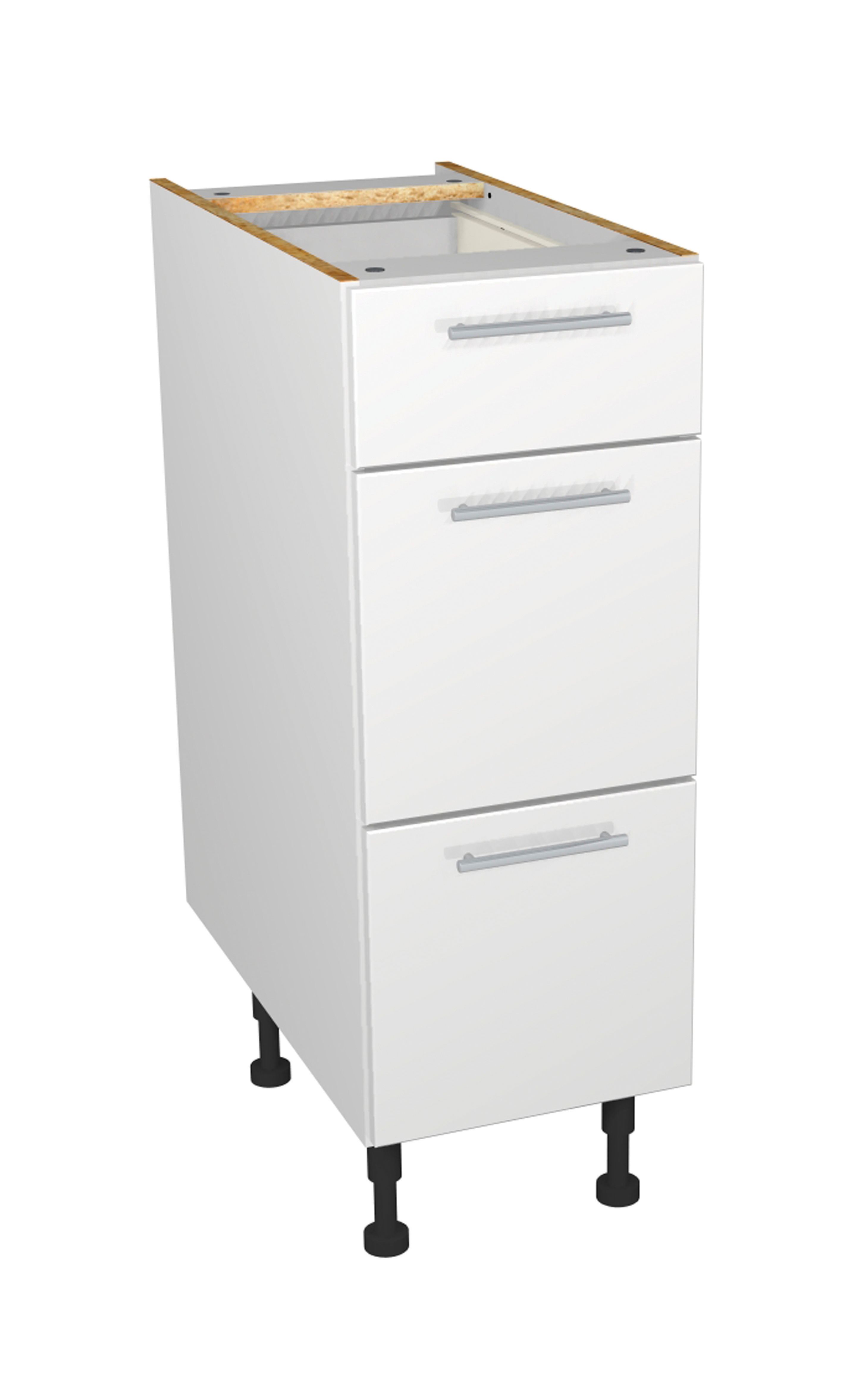 Wickes Orlando White Gloss Slab Drawer Unit - 300mm