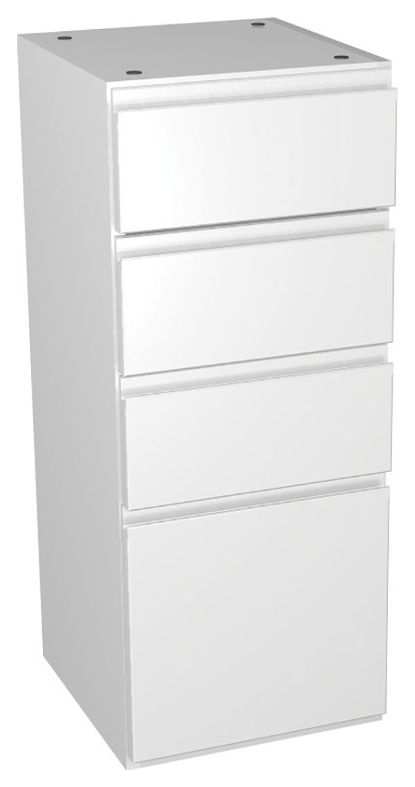 Wickes Hertford Gloss White 4 Drawer Storage Unit - 300 x 735mm