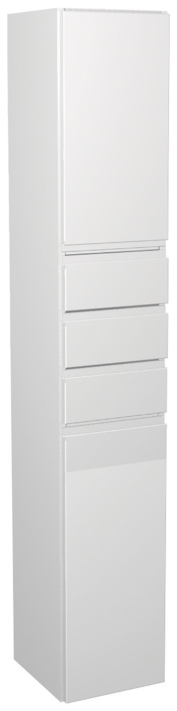 Wickes Hertford Gloss White Tower Unit with Drawers - 300 x 1762mm