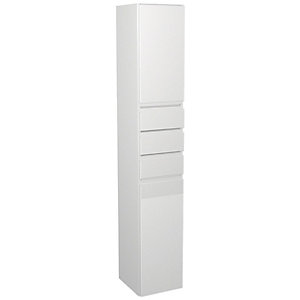Wickes Hertford Gloss White Tower Unit with Drawers - 300 x 1762mm