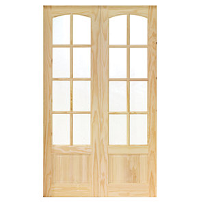 Wickes Newland Glazed Pine 8 Lite Internal French Doors - 1981mm x 1170mm