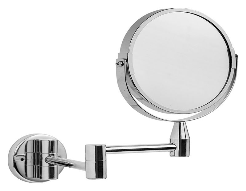 Croydex Small Round Magnifying Bathroom Mirror - Silver