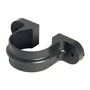 FloPlast 68mm Cast Iron Style Round Line Downpipe Clip - Black