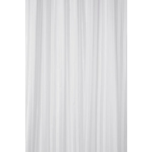 Croydex Woven Stripe Bathroom Shower Curtain - White