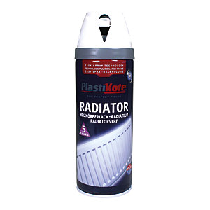 Plastikote Twist & Spray Radiator Paint - Satin White 400ml