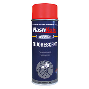Plastikote Industrial Fluorescent Spray Paint - High Visibility Red 400ml