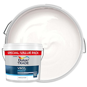 Dulux Trade Vinyl Matt Emulsion Paint - Pure Brilliant White - 7.5L