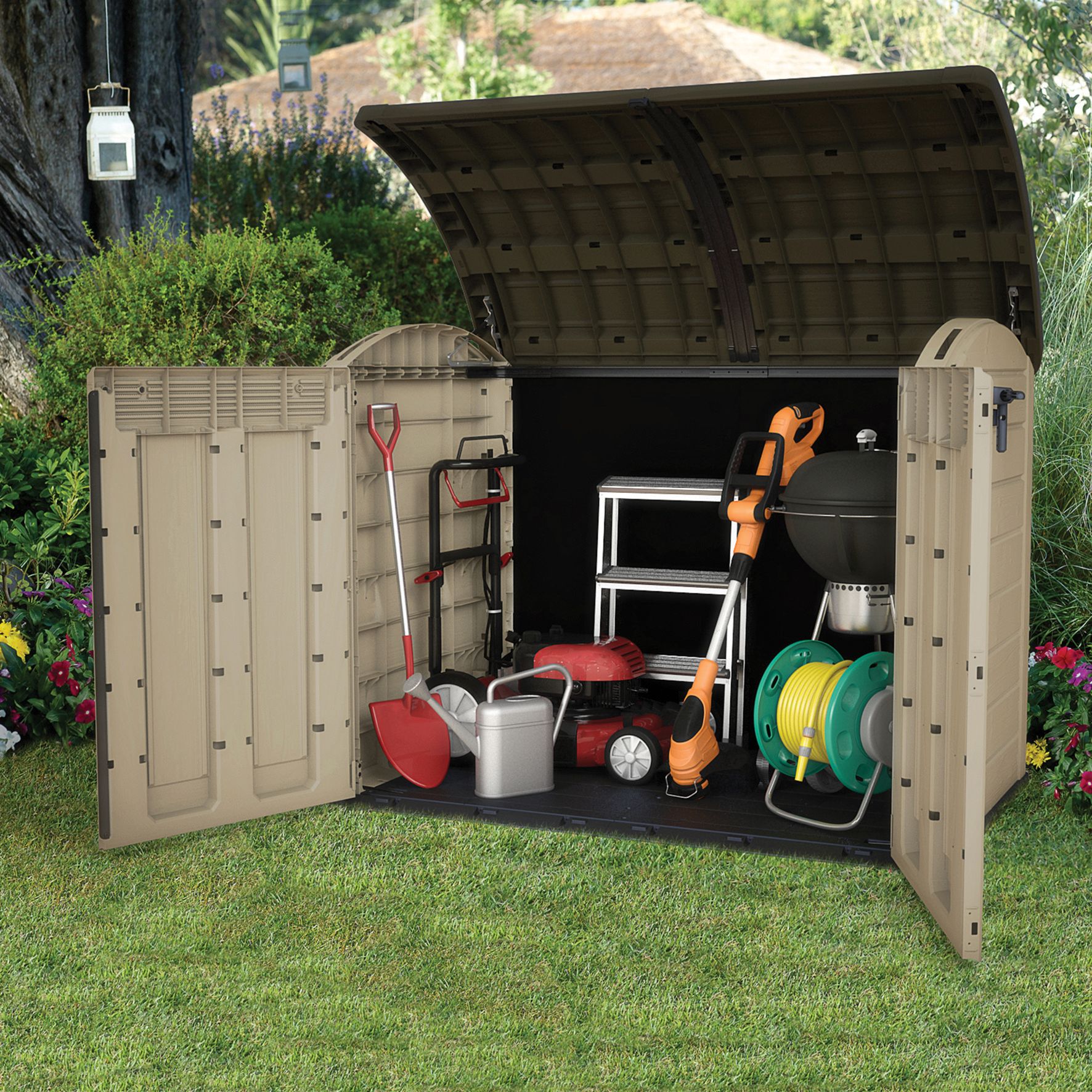 Keter Store It Out Ultra 2000L Outdoor Garden & Bike Storage Shed - Beige / Brown